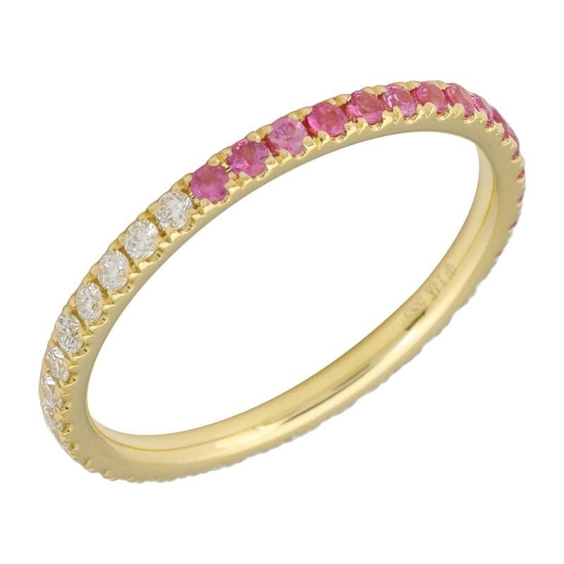 Half Gem Half Diamond Eternity Ring.