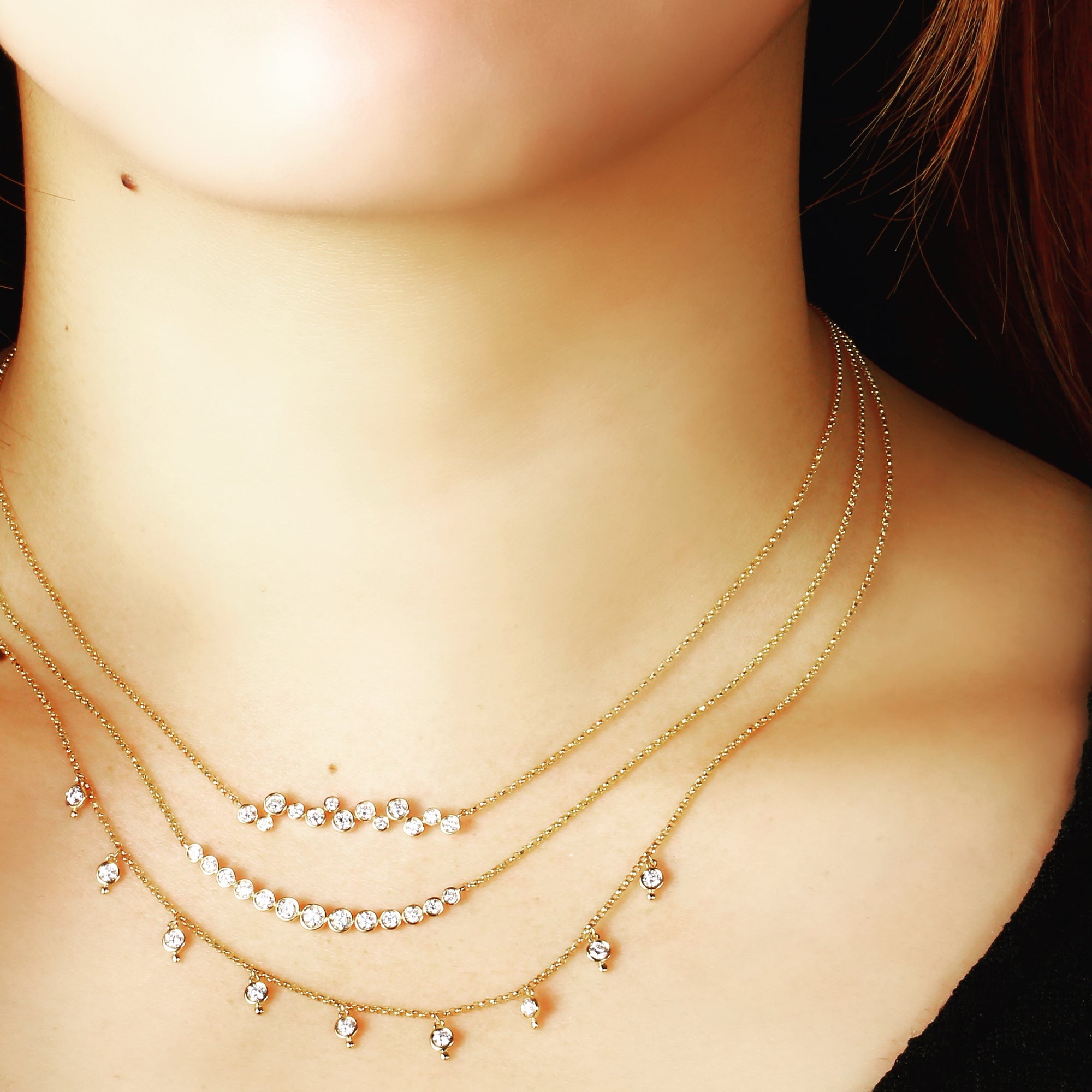 Curved Bar Pendant Necklace.