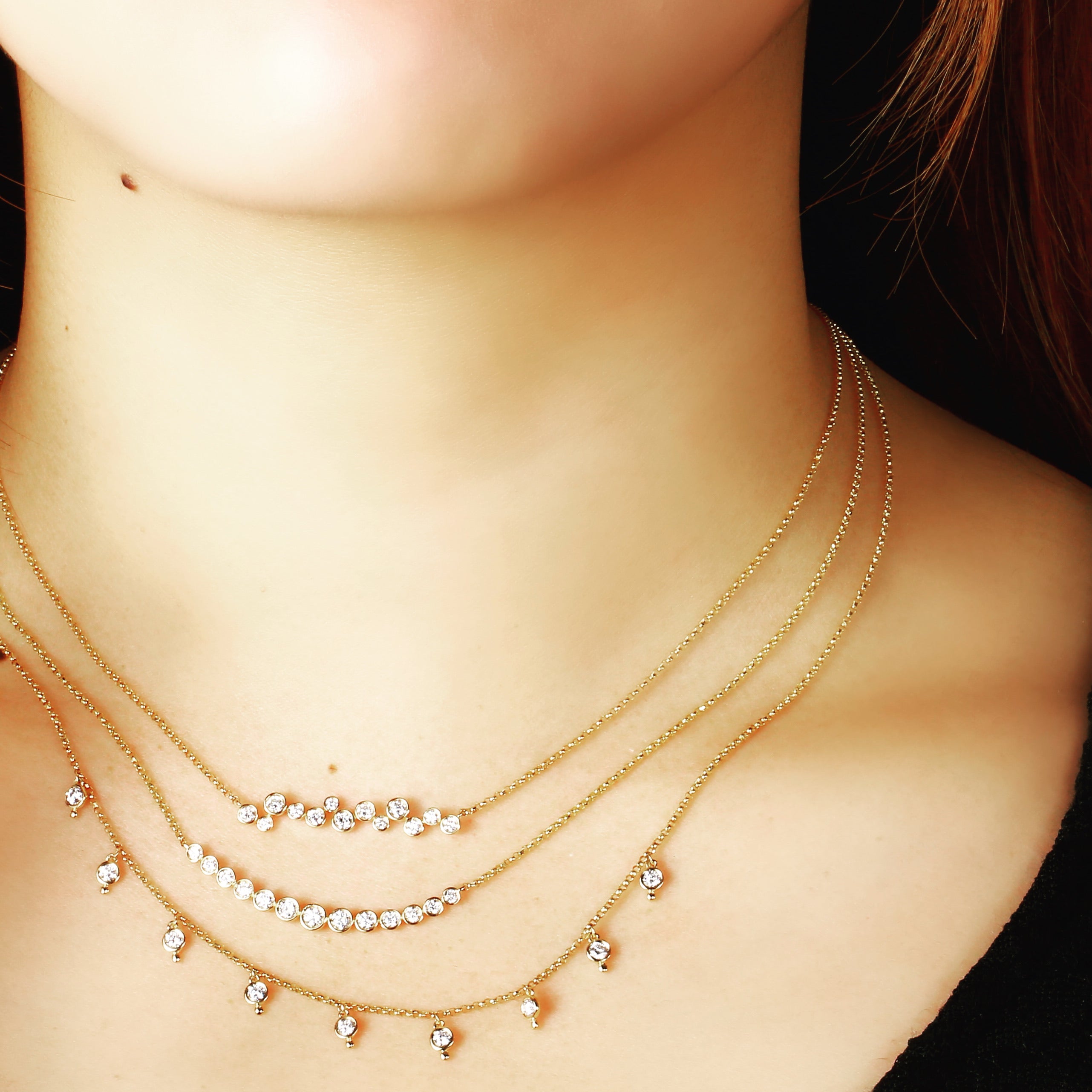 Curved Bar Pendant Necklace.