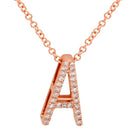3D Initial Diamond Necklace.