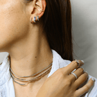 Half Paperclip Chain Turquoise Tennis Necklace.