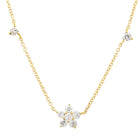 Dainty Station Flower Charm Necklace.