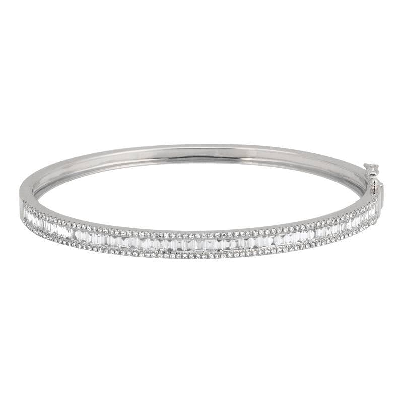 Framed Diamond Baguette Bangle.