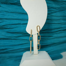 Gold Links Dangle Earrings.