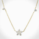 Dainty Station Flower Charm Necklace.