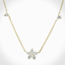 Dainty Station Flower Charm Necklace.
