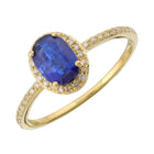Oval Gemstone Halo Engagement Ring.