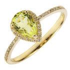 Diamond Tanzanite Pear Engagement Ring.