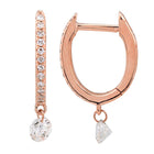 Floating Diamond Marquise Oval Huggies.