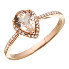 Diamond Tanzanite Pear Engagement Ring.