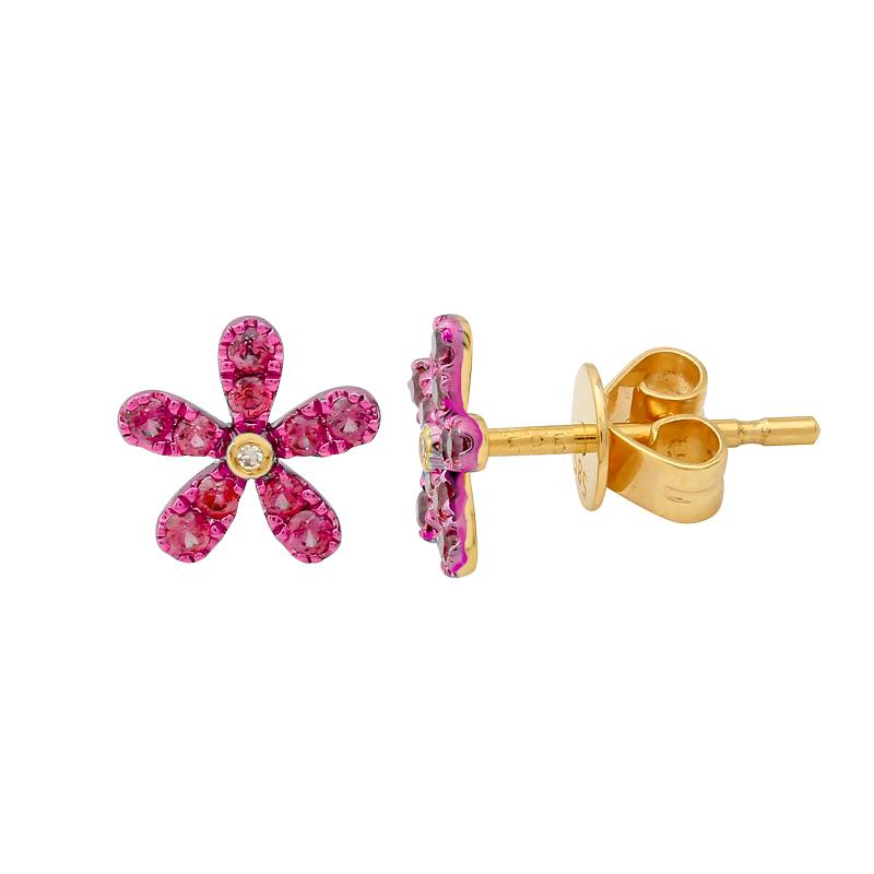 Rhodium Daisy Earrings.