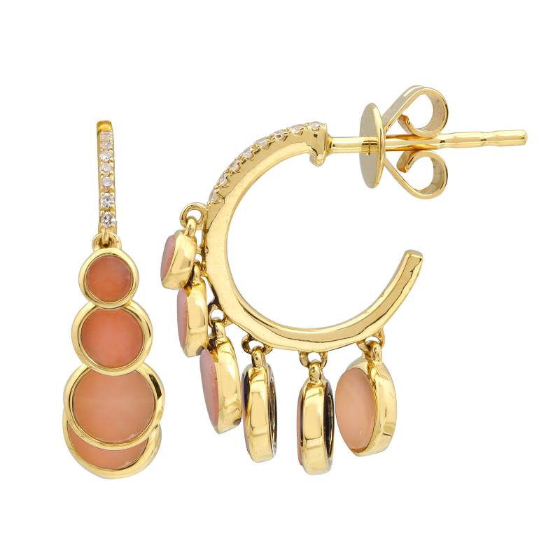 Mop Dangle Hoop Earrings.