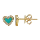 Mini Gemstone Halo Heart Studs.