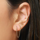 Dangle Chain Double Hoop Earring.