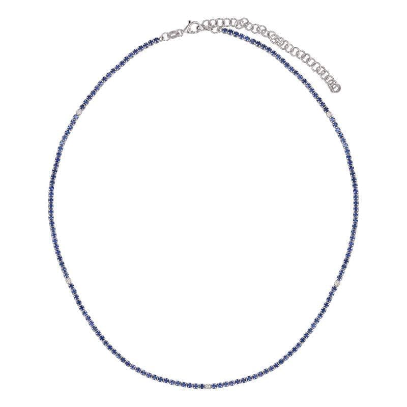 Lapis Gemstone Tennis Necklace.