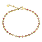 Bezel Set Ruby Link Bracelet.