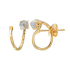 Gemstone Ear Jacket Spiral Stud Earrings.