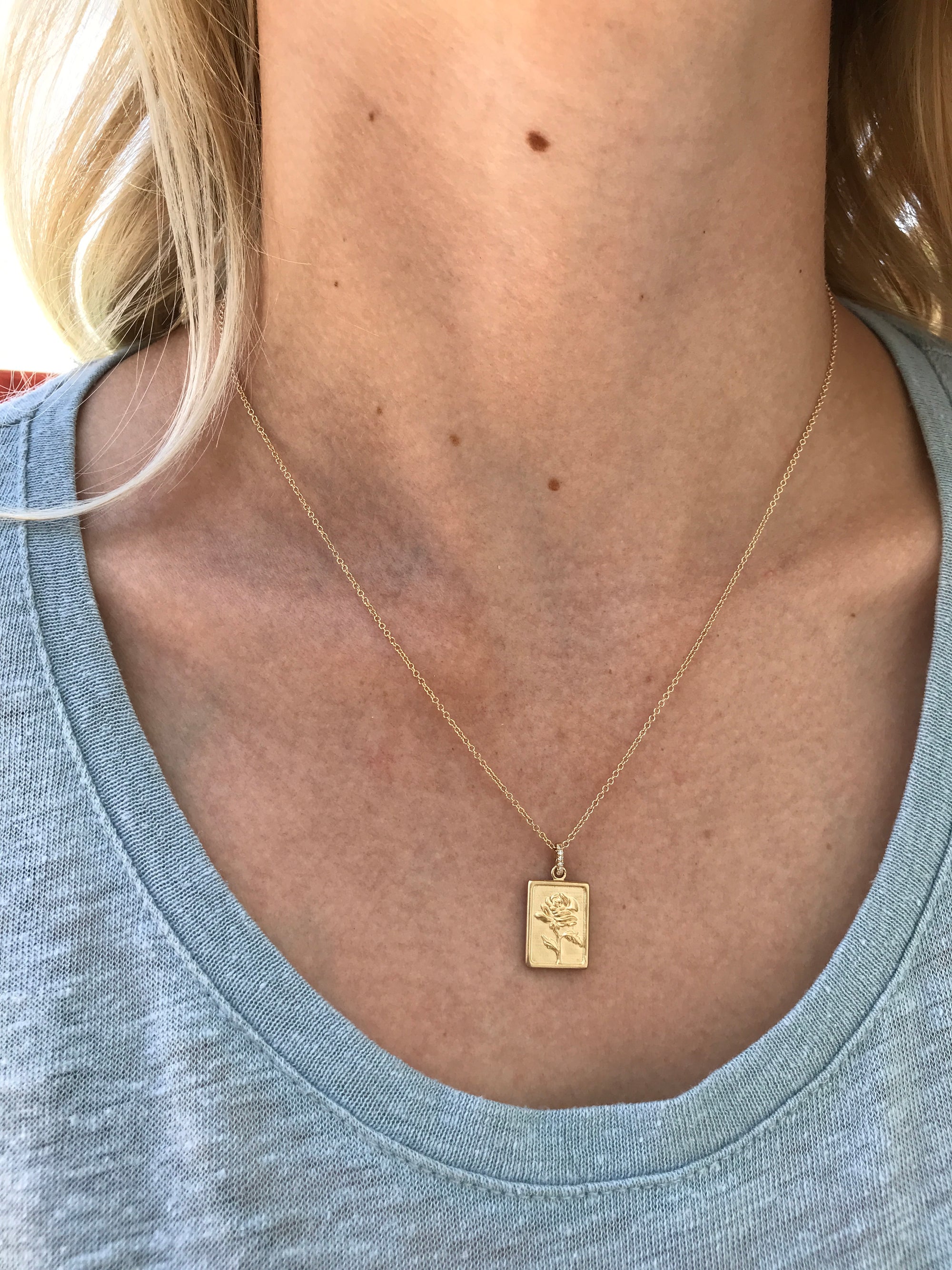 Rose Tag Pendant.