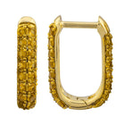 Oval Squared Rhodium Hoop Earrings.