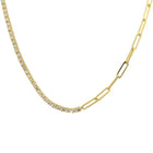 Half Link Chain & Sapphire Tennis Necklace.