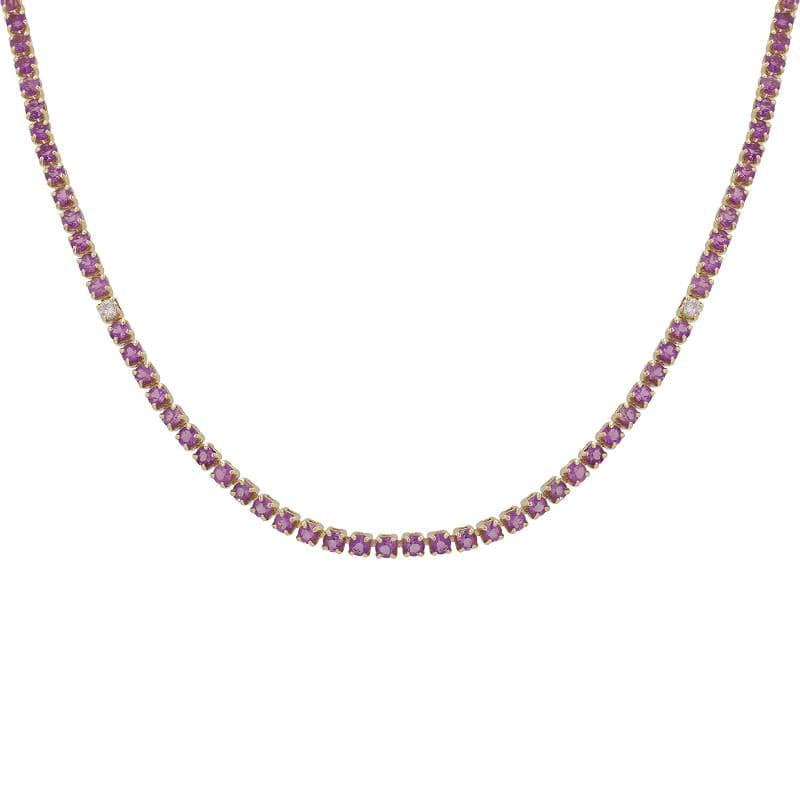 Lapis Gemstone Tennis Necklace.