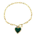 Heart Stone Charm Paper Link Bracelet.