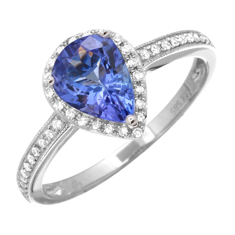 Rose Gold Amethyst Pear Engagement Ring.