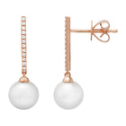 Pearl Dangle Bar Drop Stud Earrings.