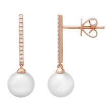 Pearl Dangle Bar Drop Stud Earrings.