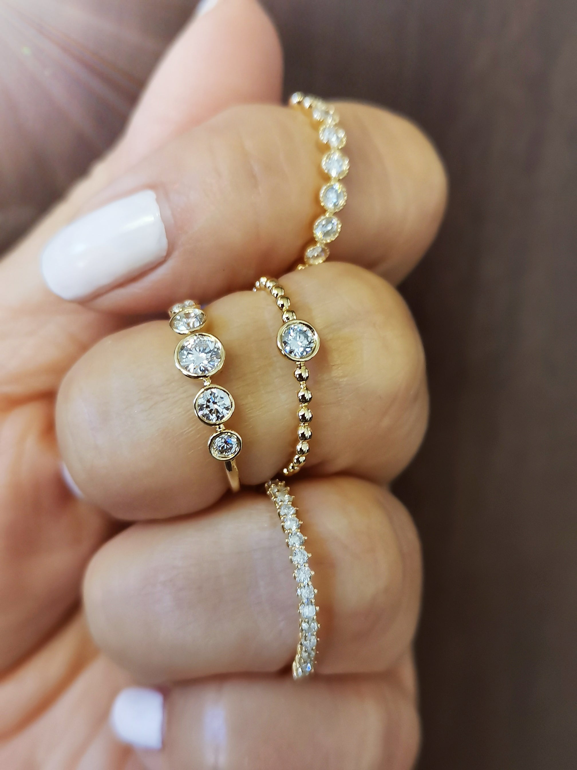 Diamond Bezel Stack Ring.