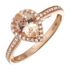 Rose Gold Amethyst Pear Engagement Ring.