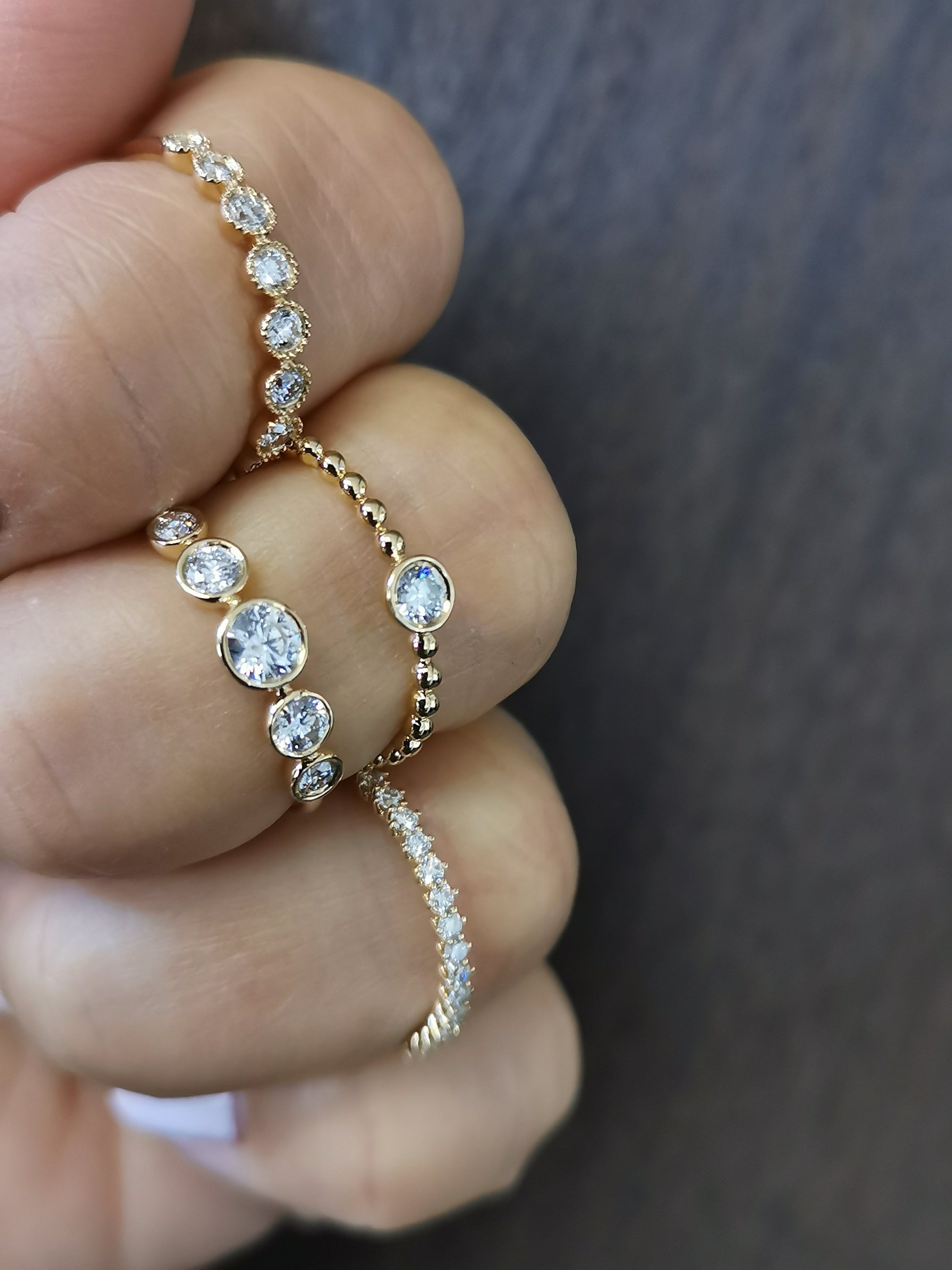 Diamond Bezel Stack Ring.