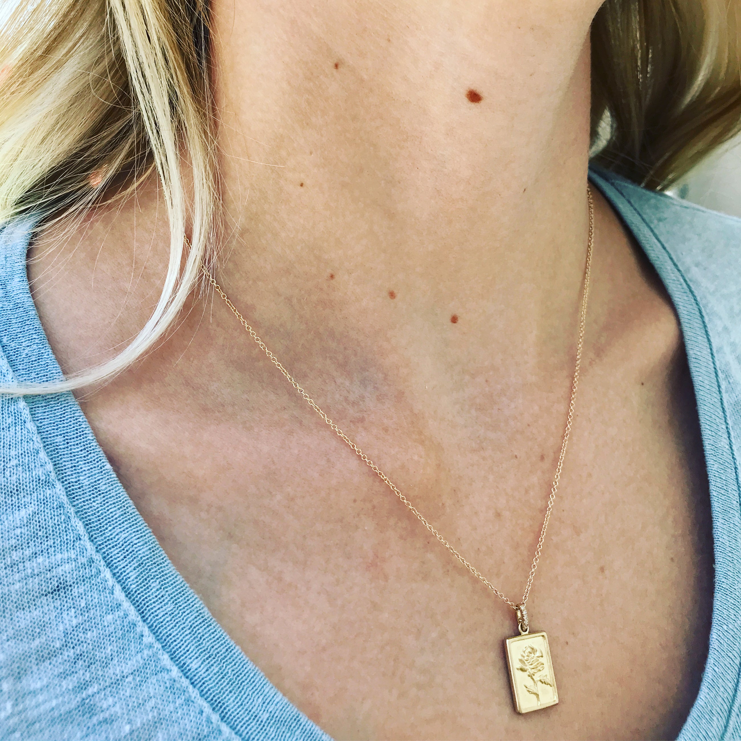 Rose Tag Pendant.