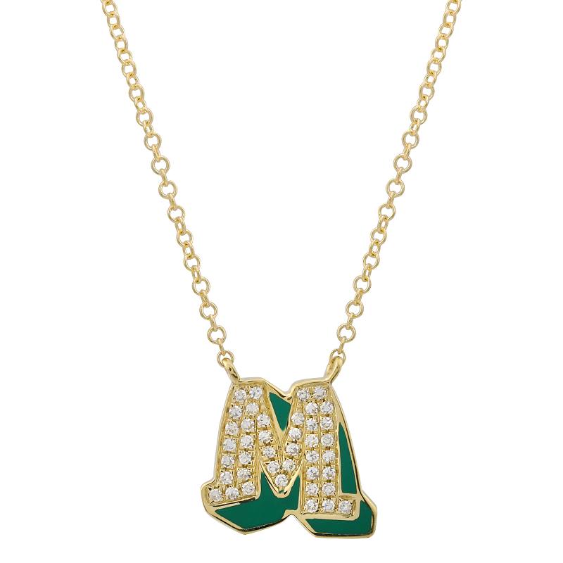 Color Graffiti Initial Necklace.