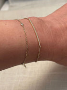 Diamond Bezel Charm Link Bracelet.