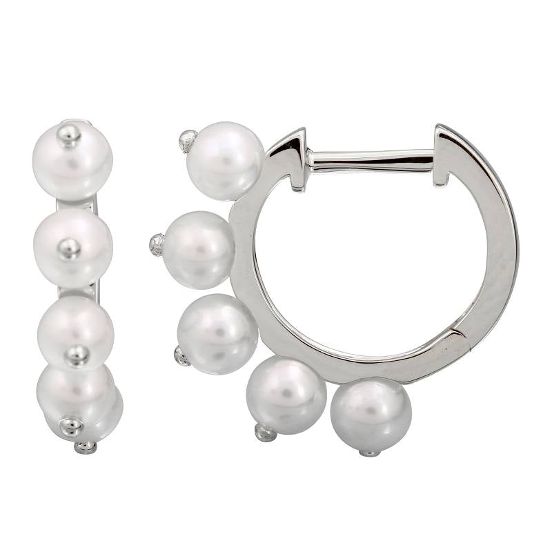 Gold Beaded Gem Hoops.