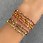 Crown Prong Gemstone Diamond Tennis Bracelet.