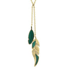 Malachite Leaf Diamond Lariat Necklace.