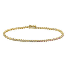 Half Emerald Diamond Crown Prong Tennis Bracelet.