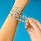Half Emerald Diamond Crown Prong Tennis Bracelet.