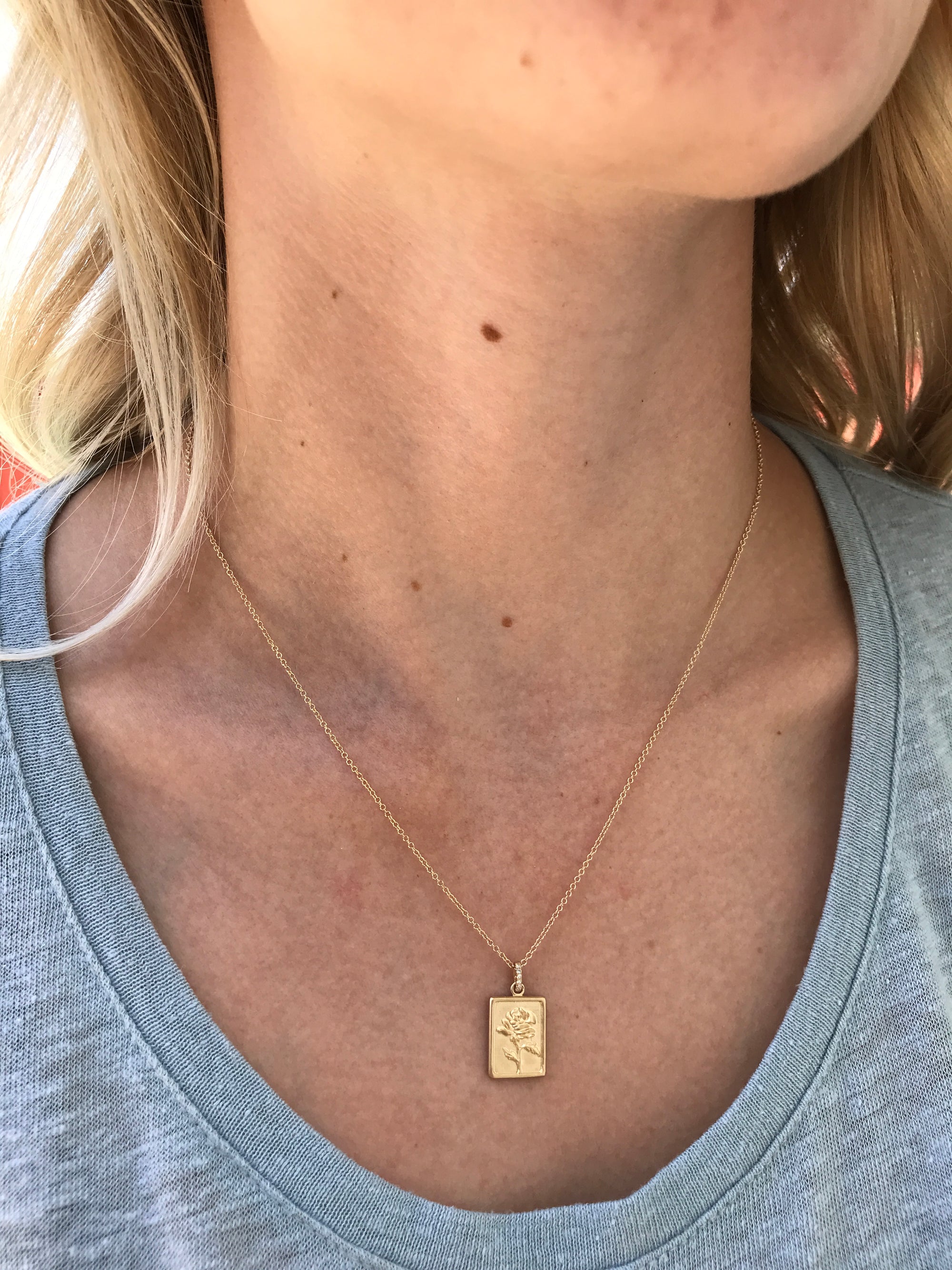 Rose Tag Pendant.