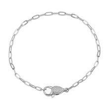 Big Clasp Paperclip Chain Charm Bracelet.