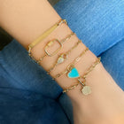 Paper Link Chain Lobster Clasp Charm Bracelet.