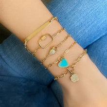 Paper Link Chain Lobster Clasp Charm Bracelet.