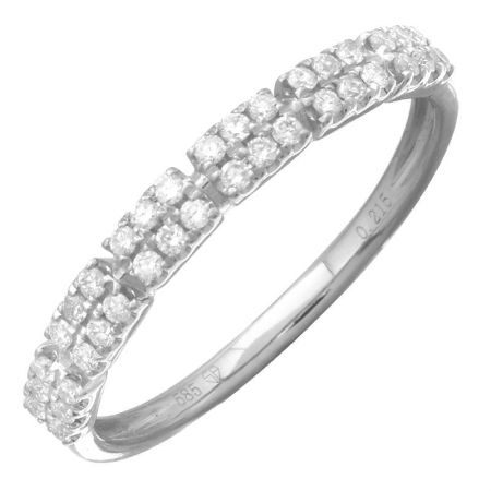 14k White Gold Diamond Set Band Ring (1/5 Carat)