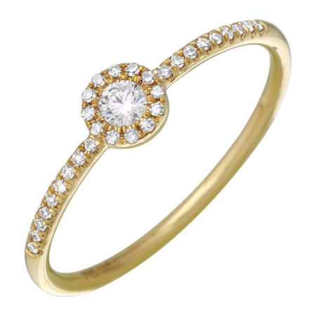 14k Yellow Gold Diamond Halo Set Ring (1/10 Carat)