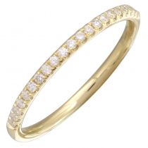 14k Yellow Gold Diamond Pave Thin Band Ring (1/10 Carat)
