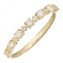 14k Yellow Gold Diamond Alternating Accent Ring (1/3 Carat)